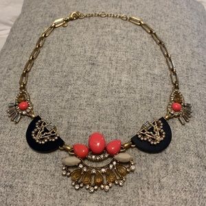 J.Crew pink and navy statement necklace